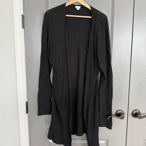 A New Day Black Long Sleeve Lightweight Long Cardigan Size Medium